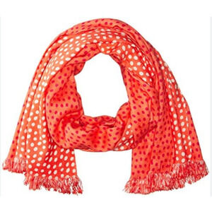 NWT!  VERA BRADLEY Reversible Scarf in Coral Meadow Dots